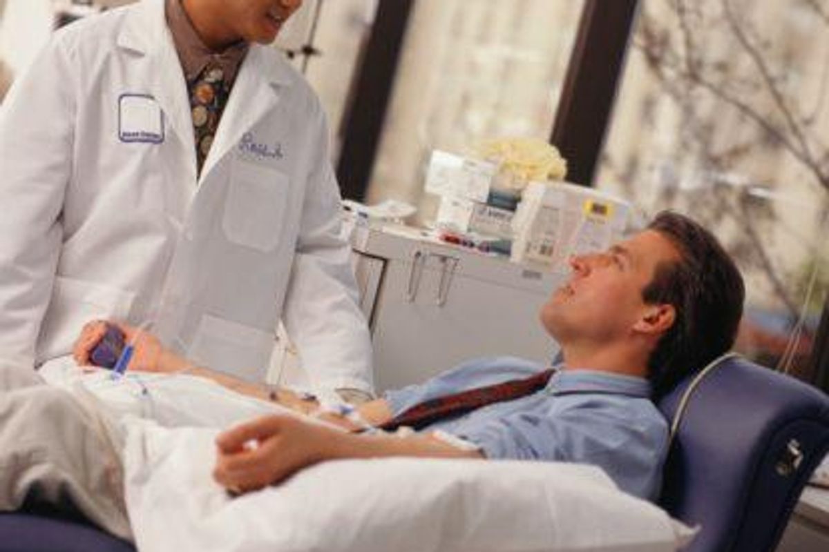 man getting blood drawn