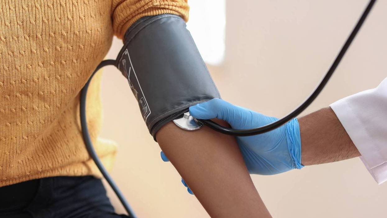 Measuring blood pressure at doctor's office