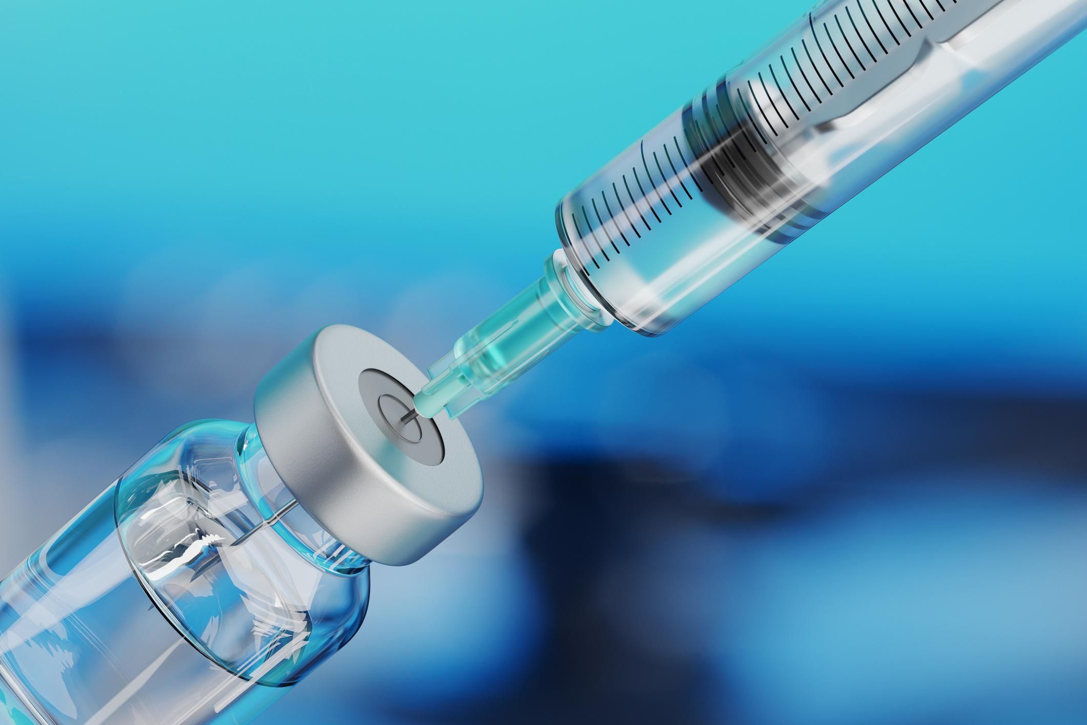 Medical disposable syringe for vaccine injection and glass vial