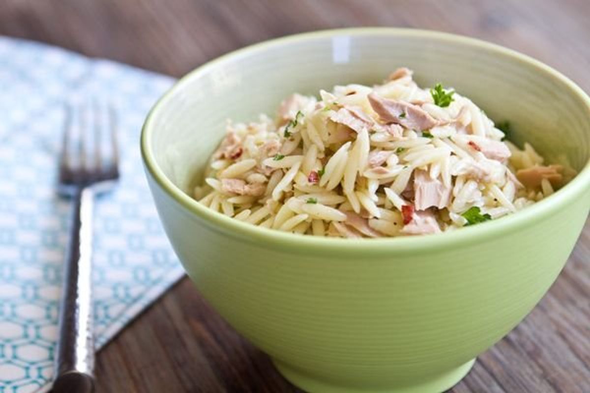 Mediterranean Orzo With Tuna, Parsley, Lemon Zest and Olive Oil