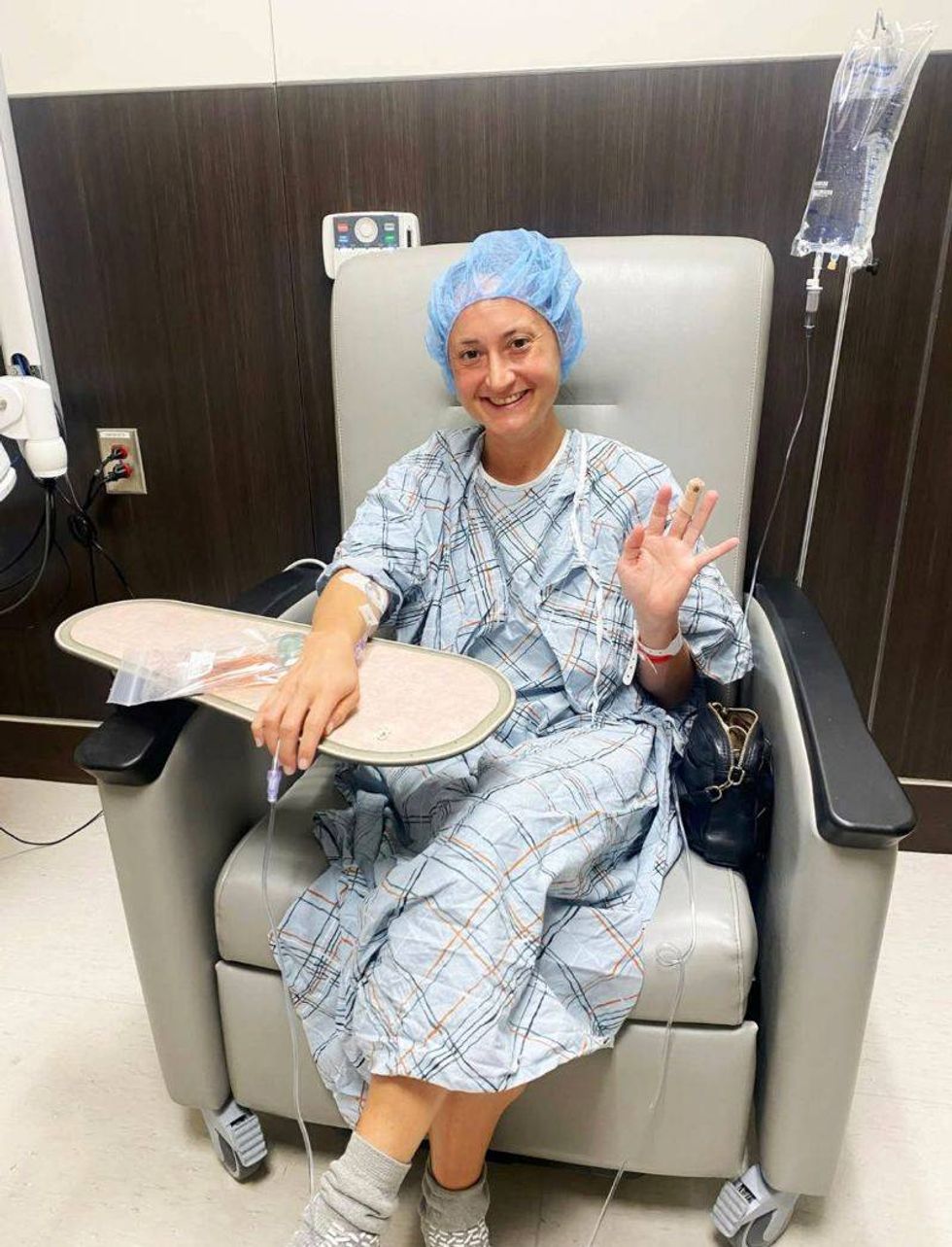 Michele receiving treatment