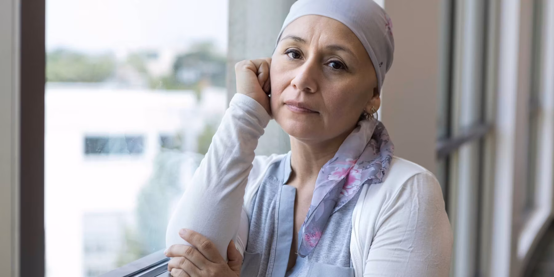 Mid adult woman fighting cancer