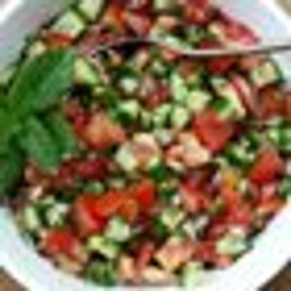Middle Eastern-Style Cucumber Tomato and Onion Salad