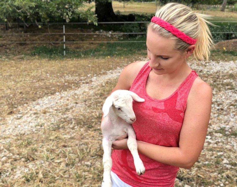 Mindy and one of her lambs.