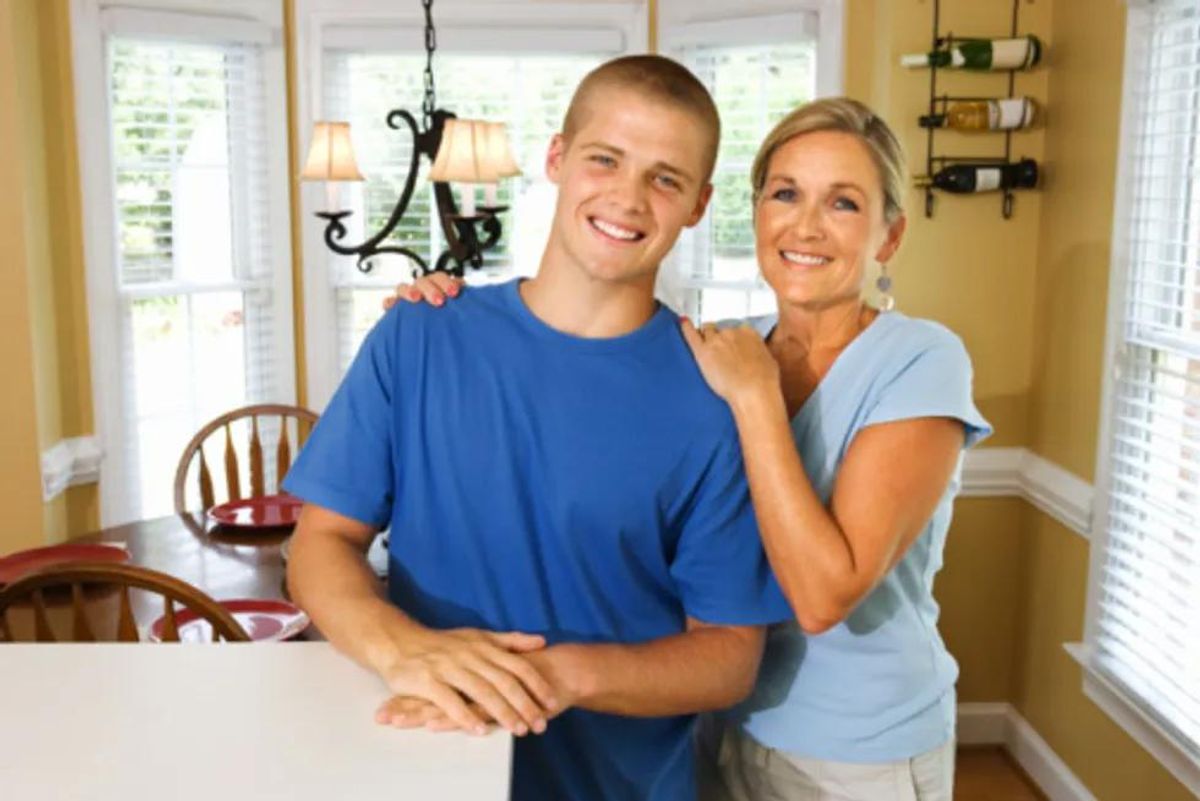 mom and teen son