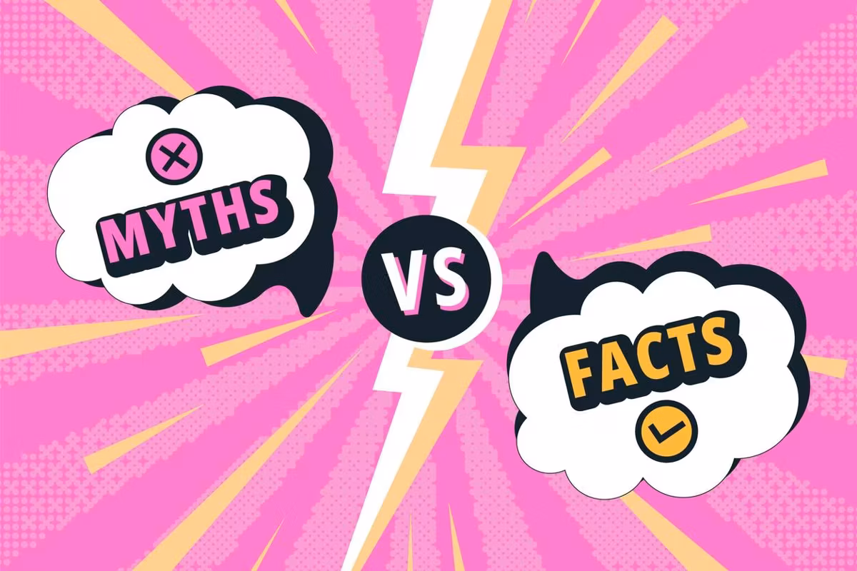 Myth speech bubble and fact frame with vs lightning divider, comic style