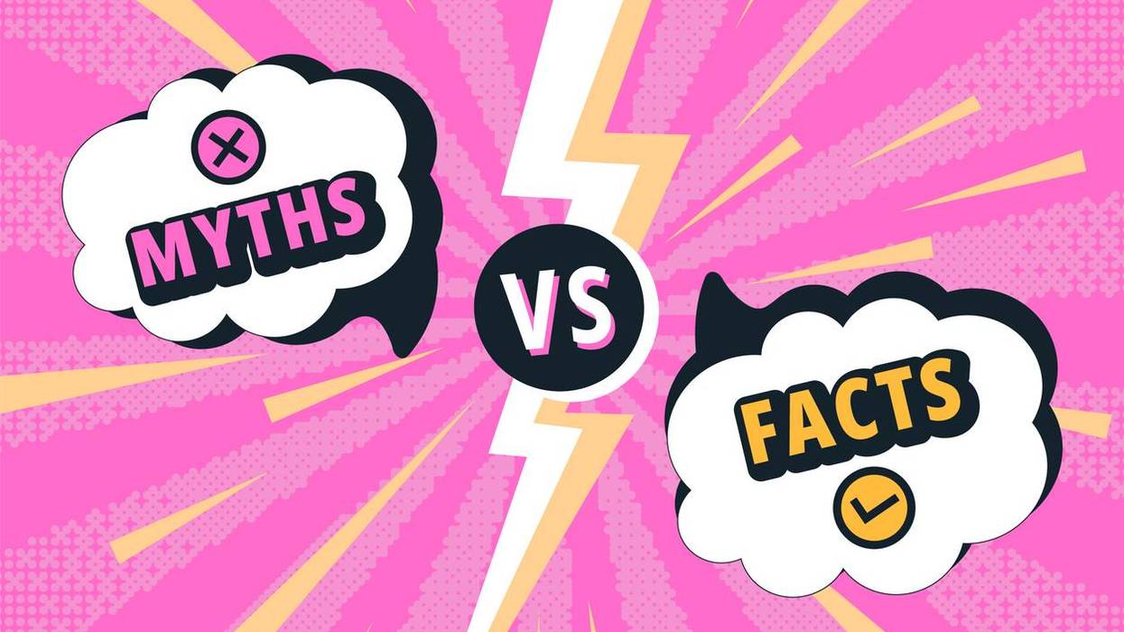 Myth speech bubble and fact frame with vs lightning divider, comic style