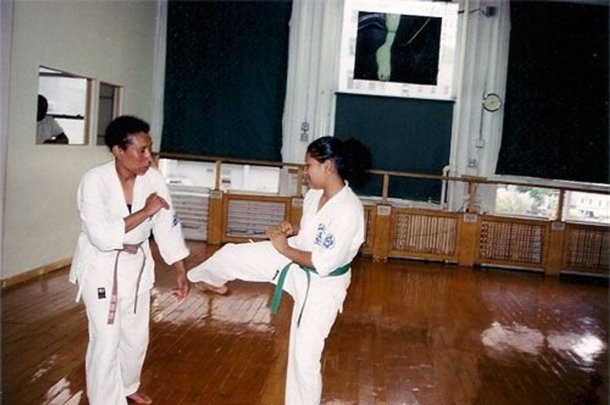 Natasha Spearman-Isip practicing martial arts