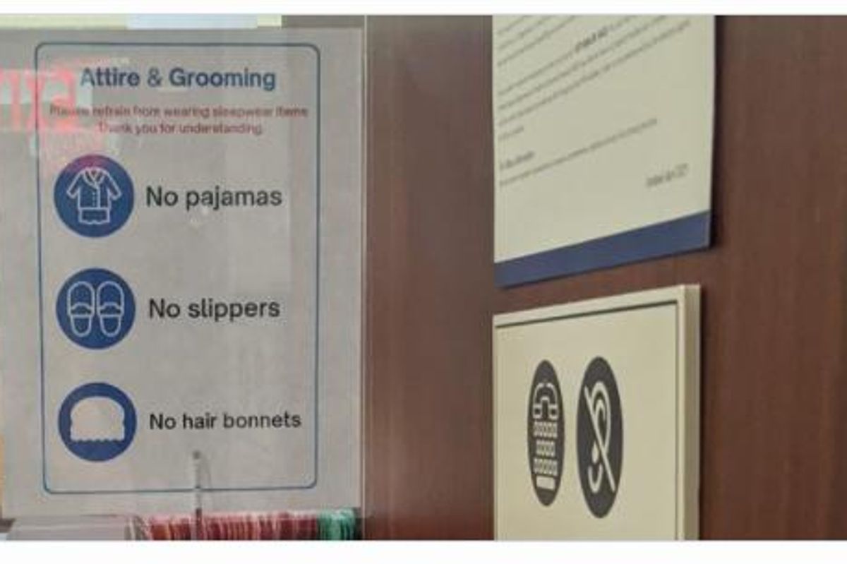 no hair bonnets sign