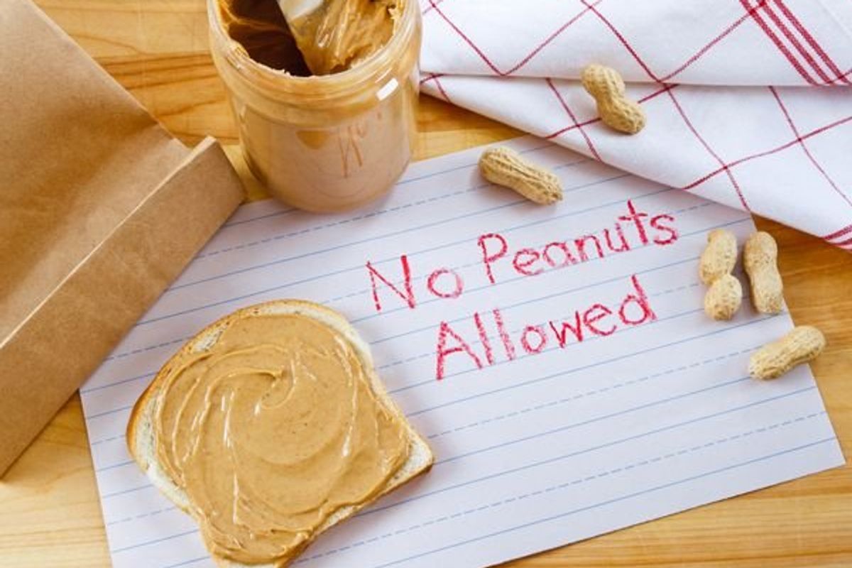 no peanuts allowed sign