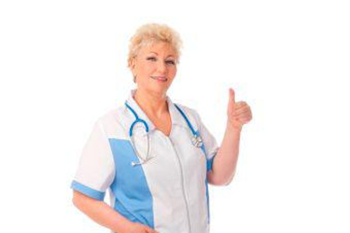 nurse giving a thumbs up