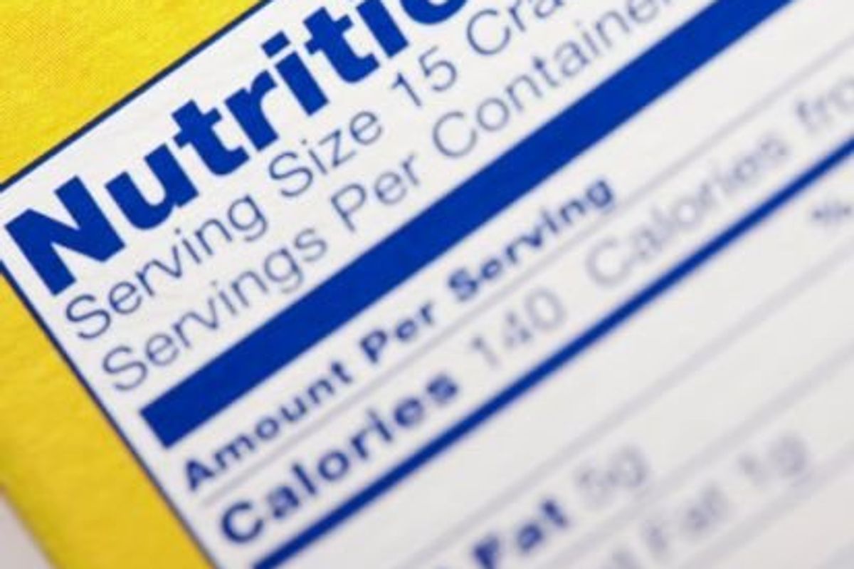 nutrition label