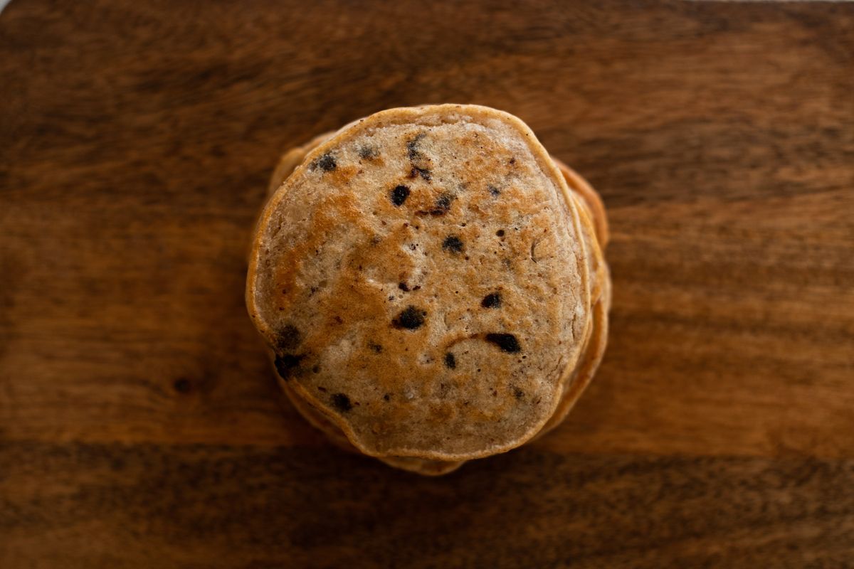 Oatmeal Carob Chip Pancakes