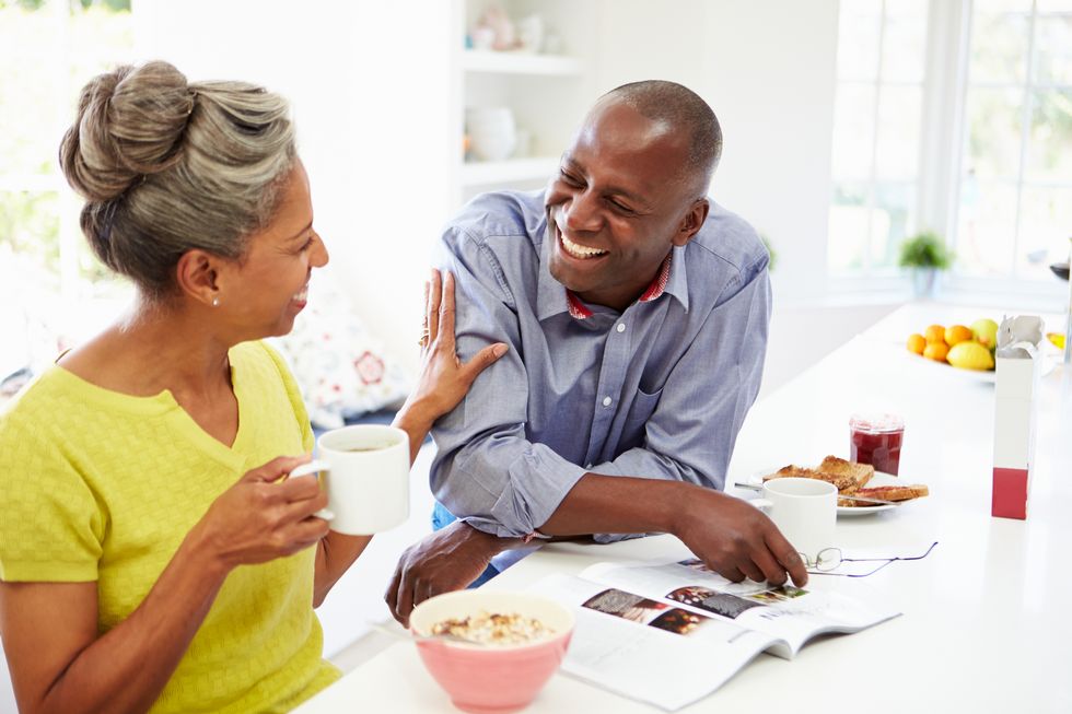 older couple eating together