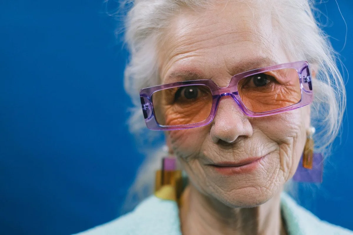 older woman wearing glasses