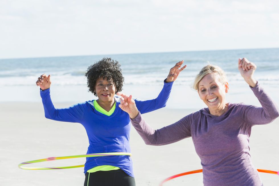 older women hula-hooping
