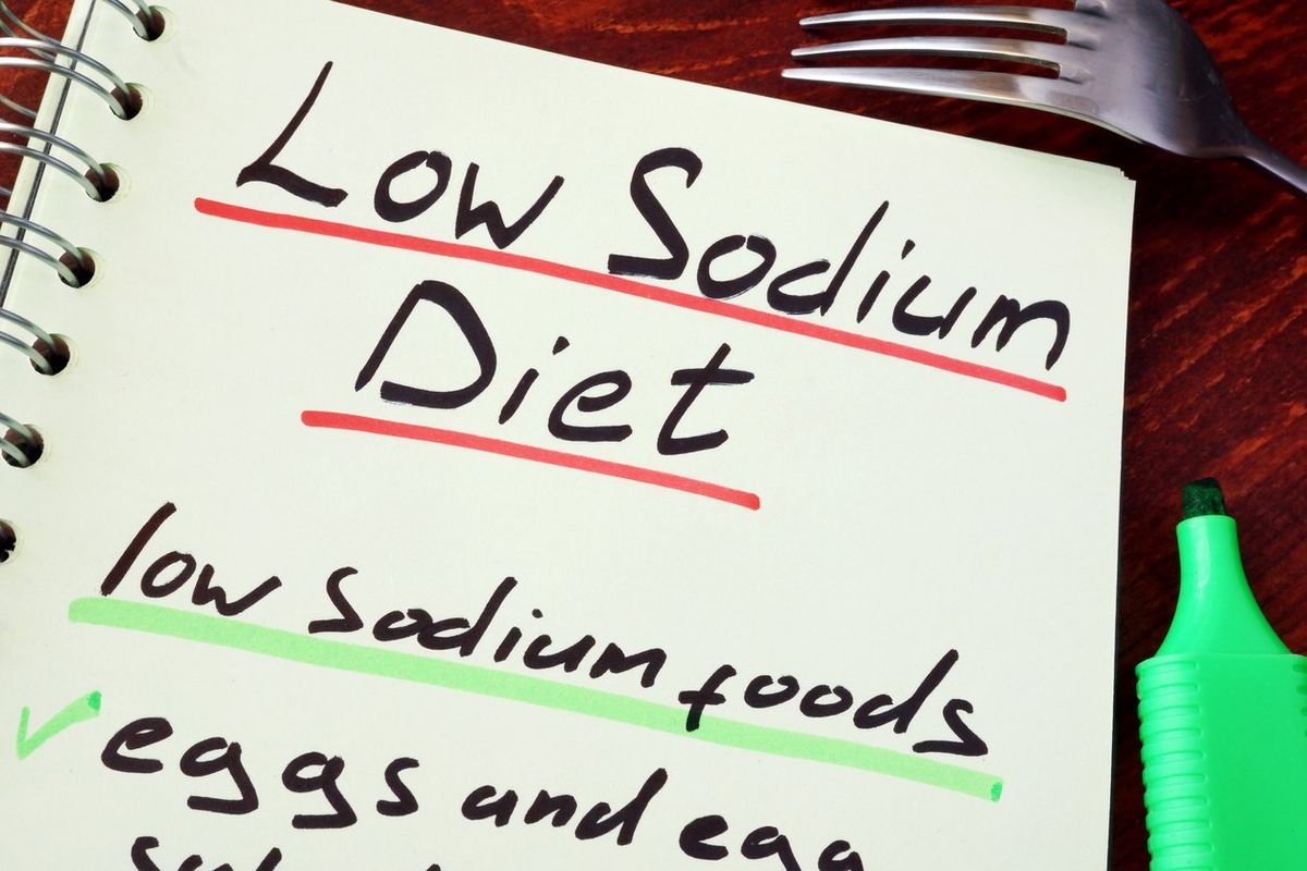 Page of a note with title Low sodium diet.