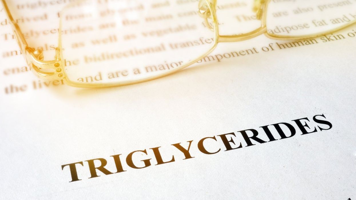 Page with word triglycerides and glasses.