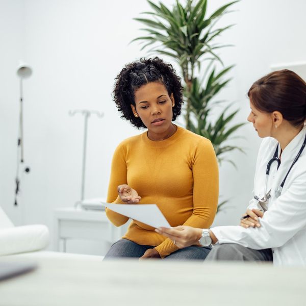 Patient and doctor discussing test results