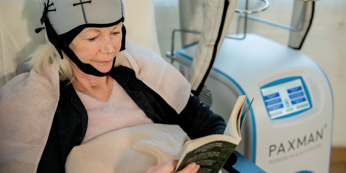 Patient During Scalp Cooling