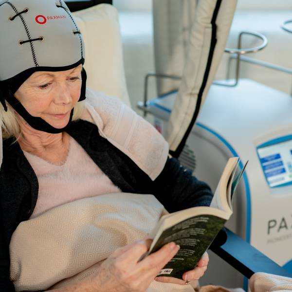 Patient During Scalp Cooling