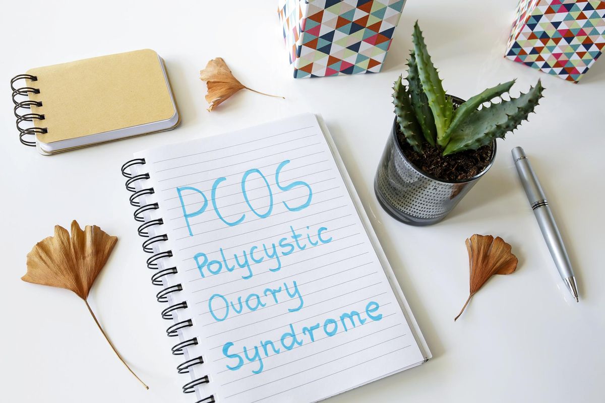 PCOS Polycystic ovary syndrome written in a notebook