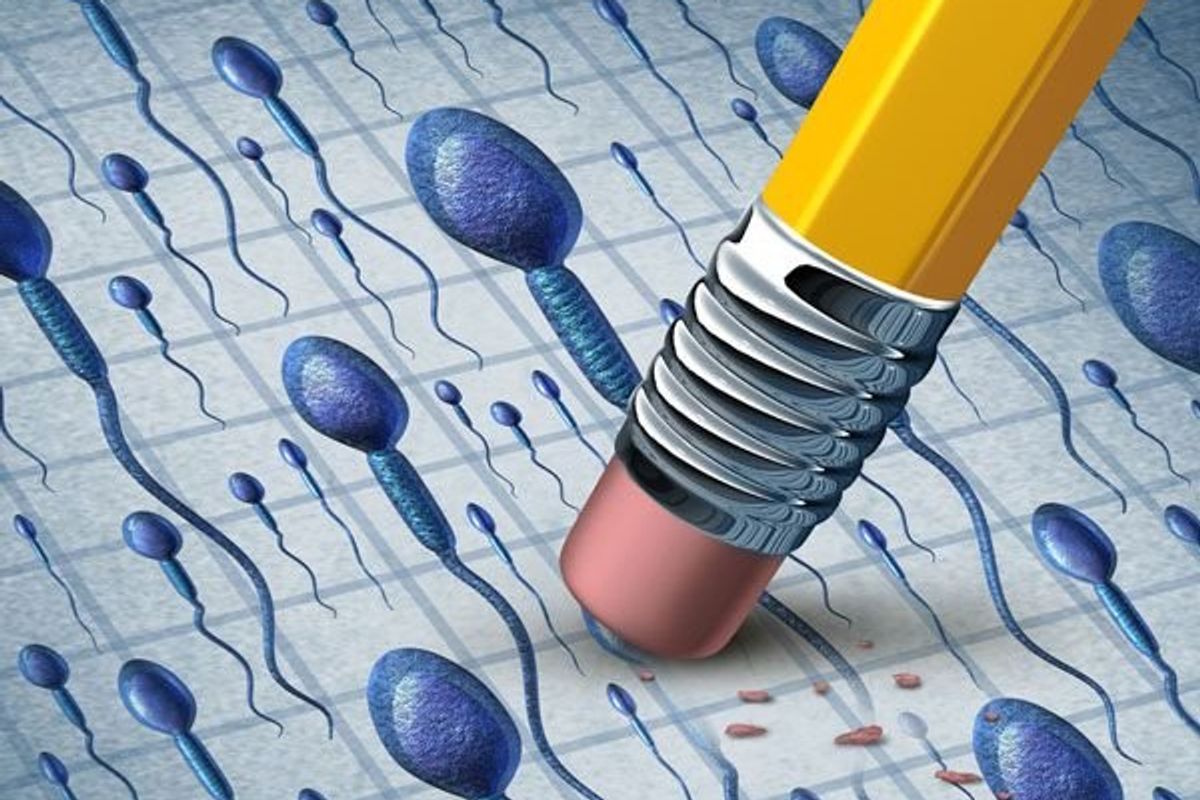 pencil erasing erasing image of sperm