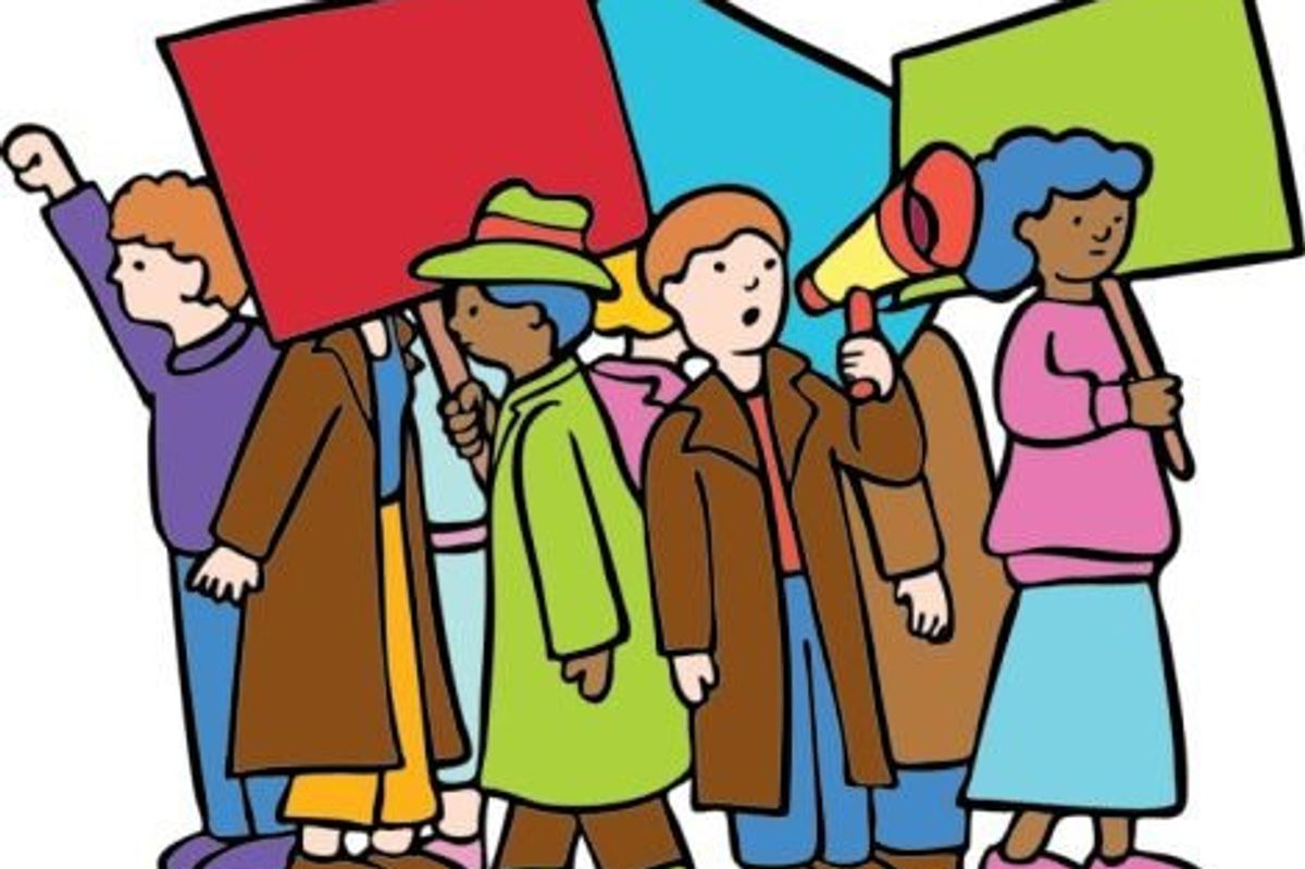 people at a rally
