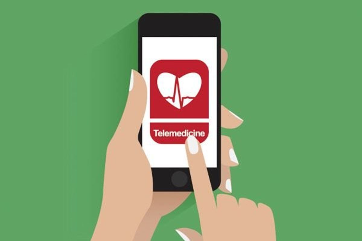 person using their smartphone for telehealth