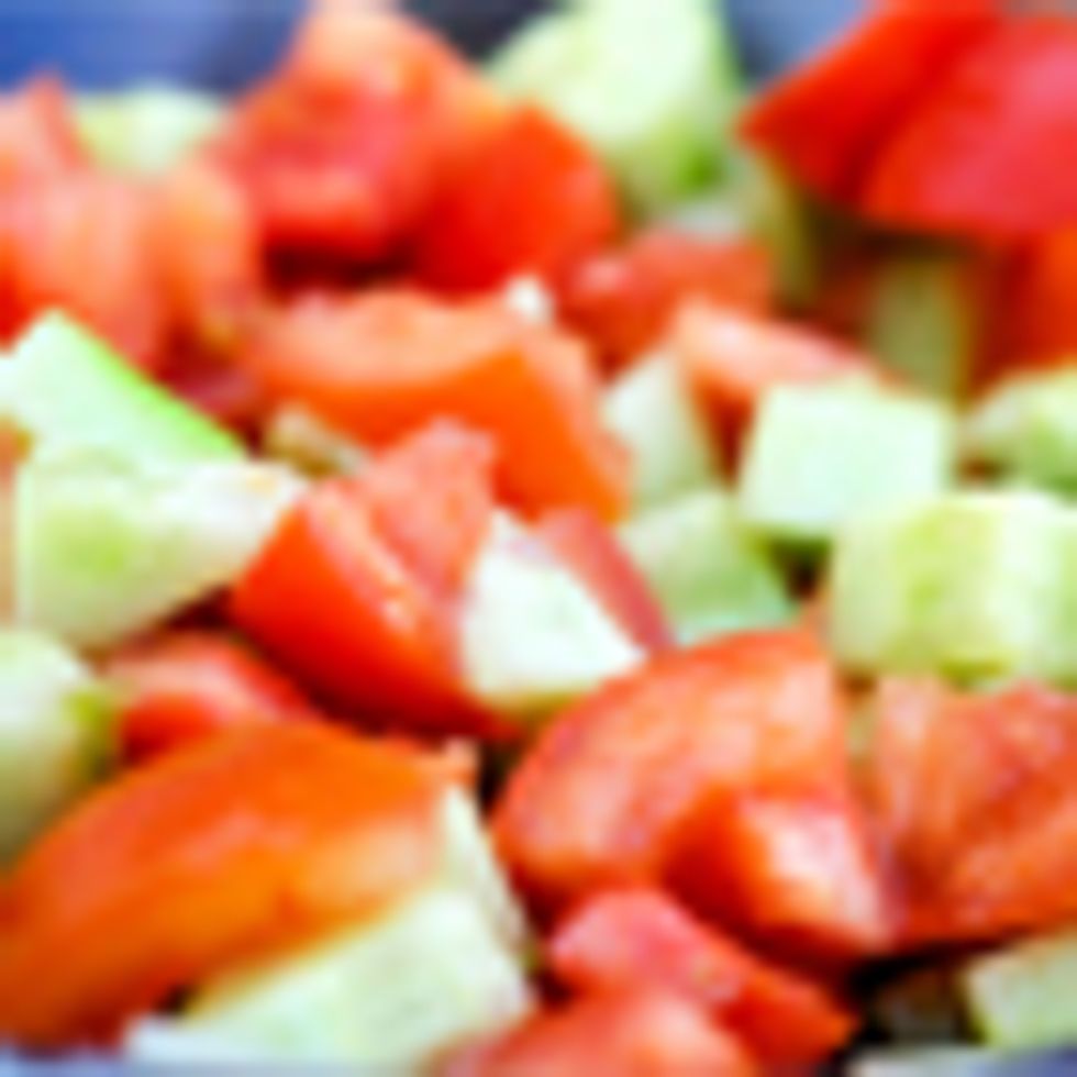 Plate Salad With Tomatoes and Cucumbers