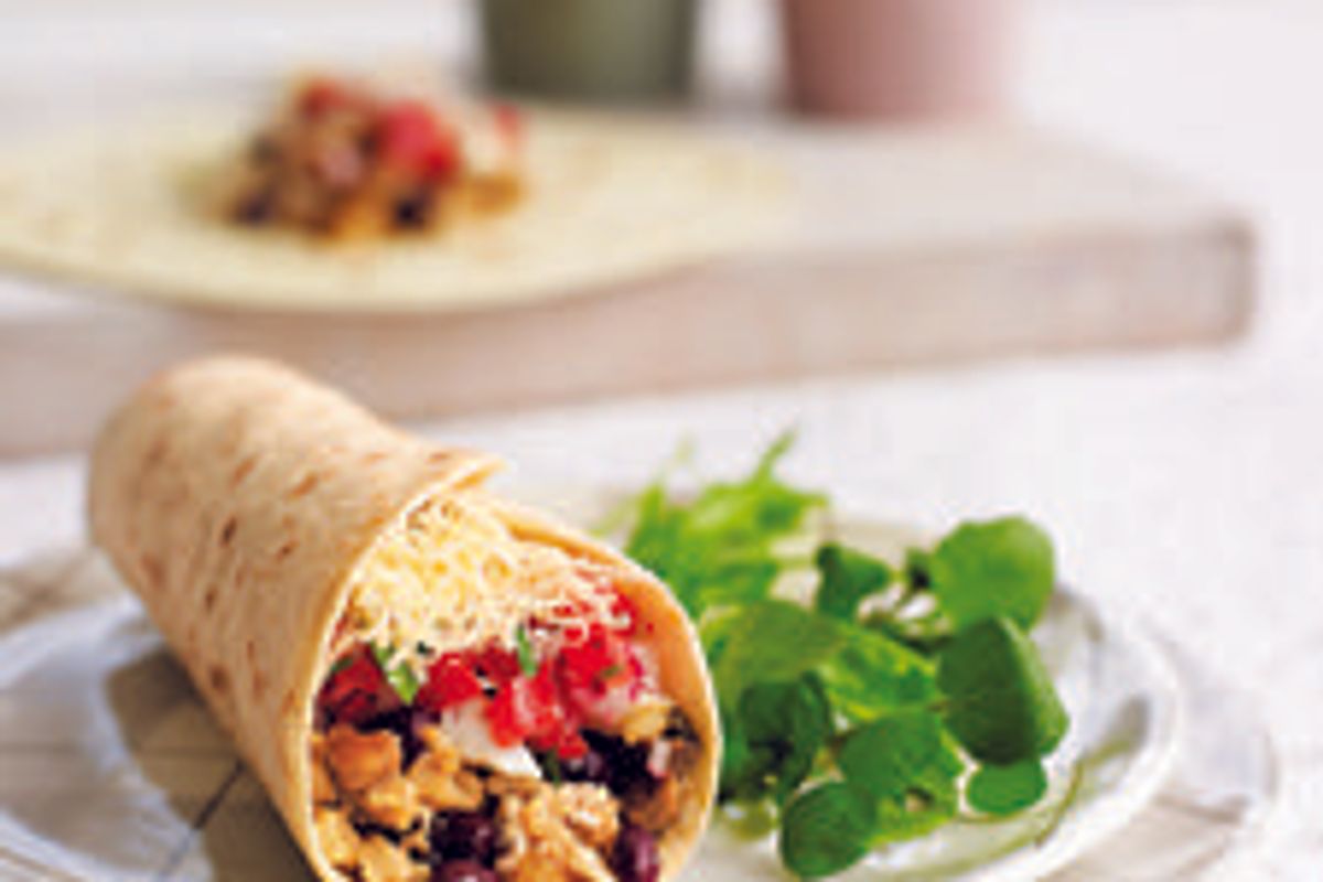 Portobello and Black Bean Breakfast Burritos