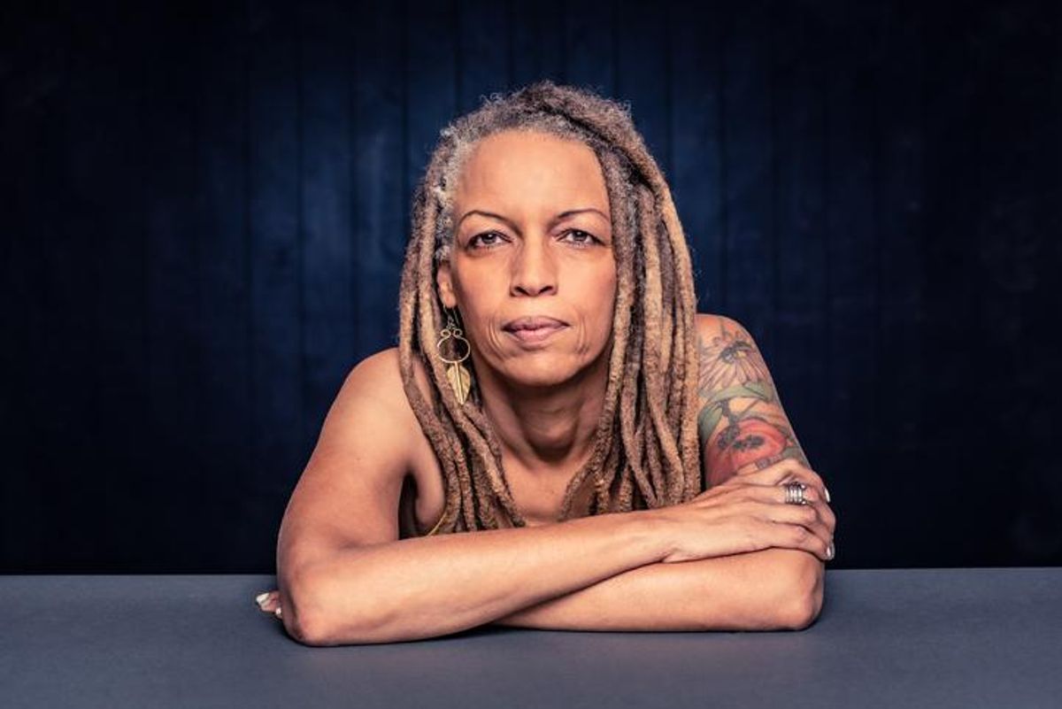Portrait of a confident African American Woman with dreadlocks