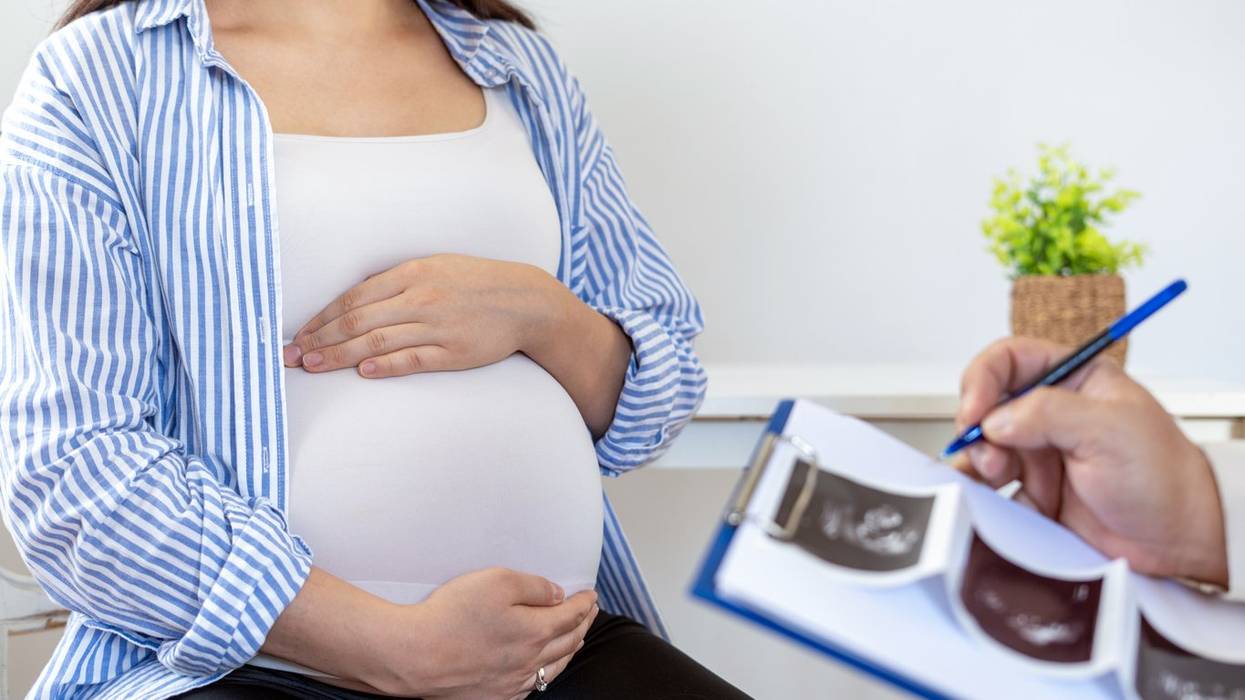 Pregnant woman at doctor