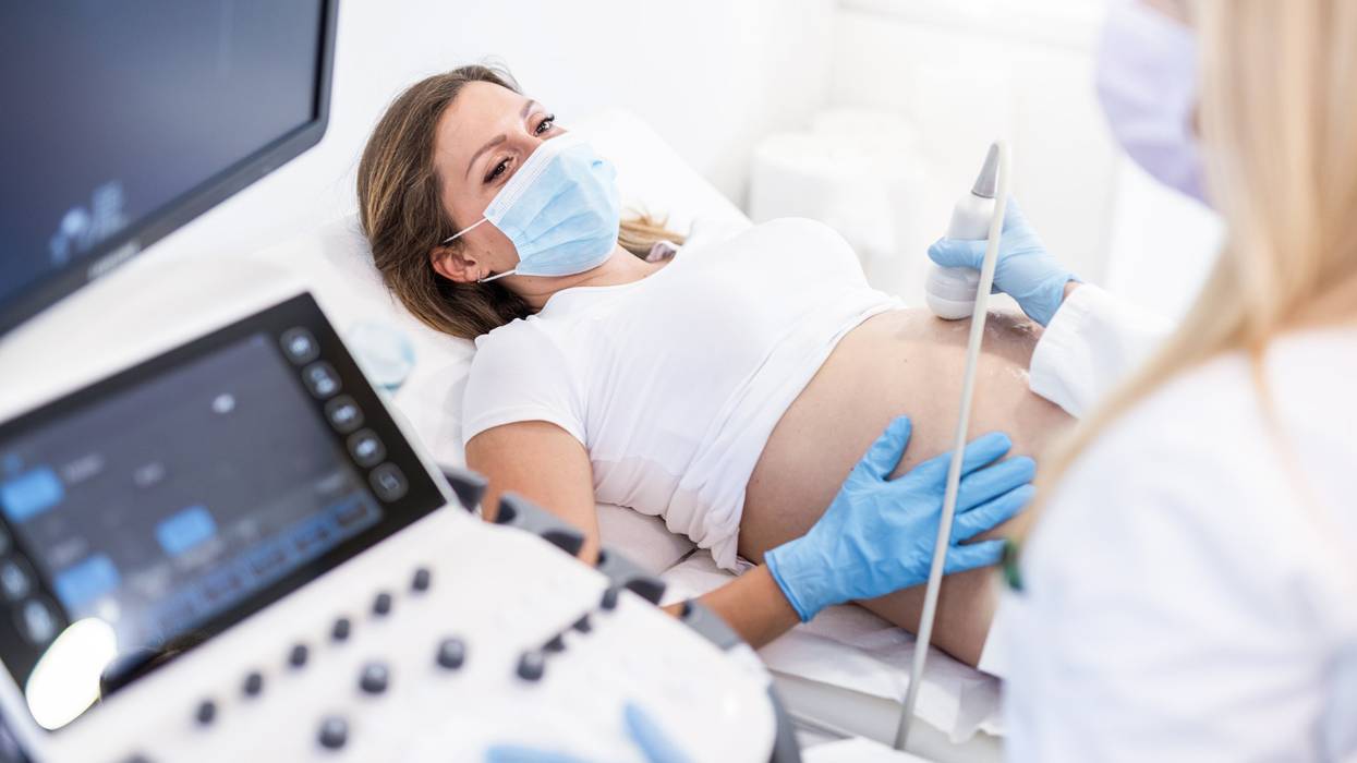 Pregnant woman getting an ultrasound