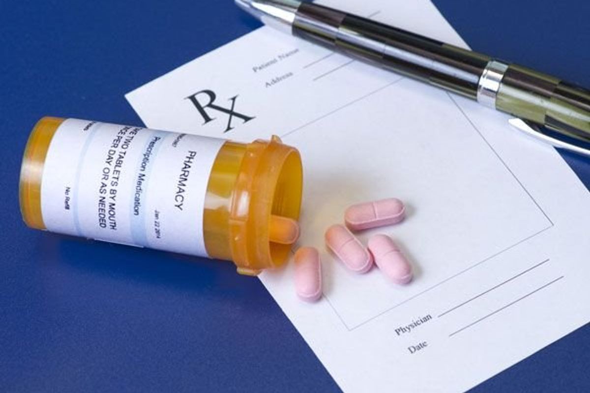 prescription pills on a prescription pad