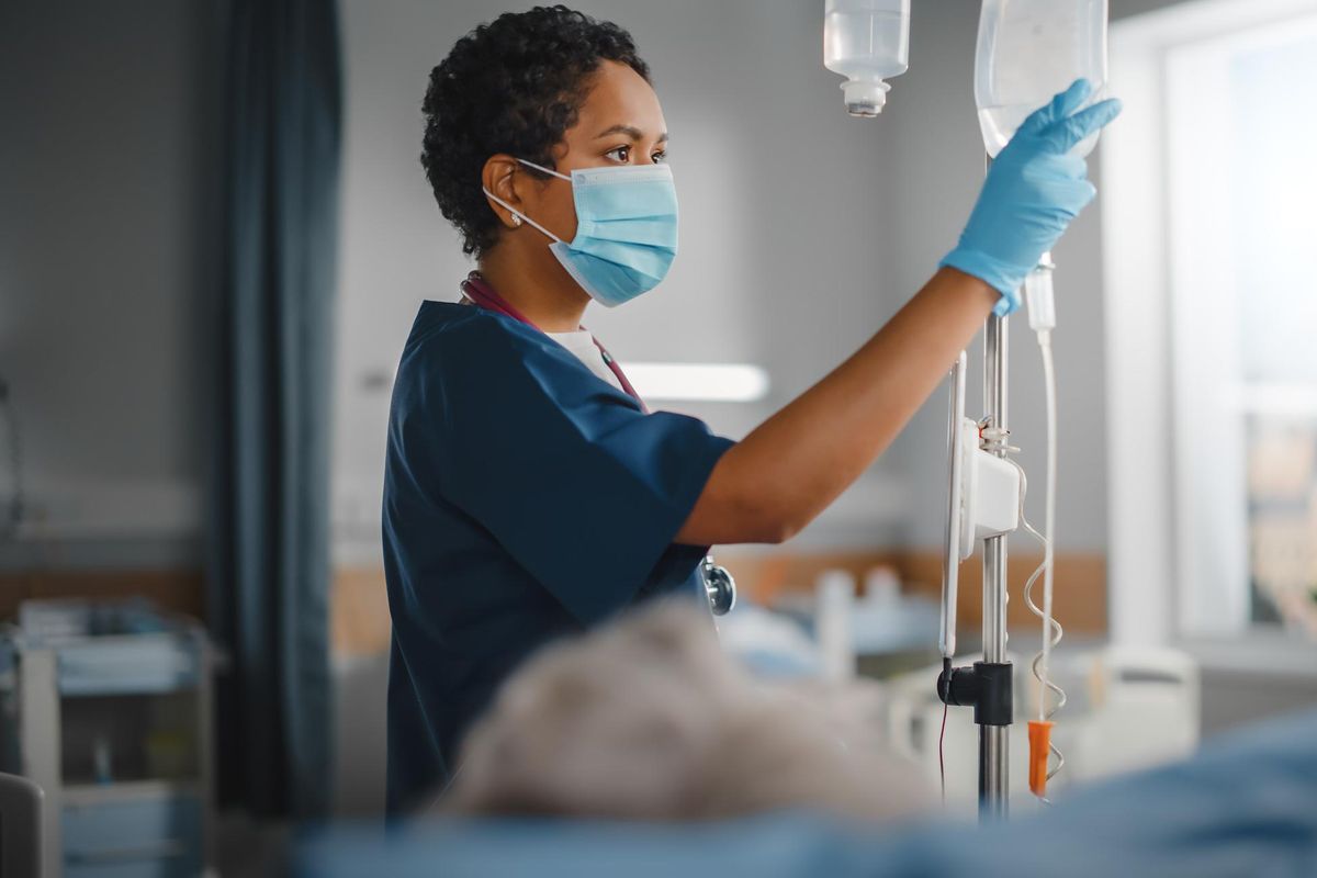 Professional Head Nurse Wearing Face Mask