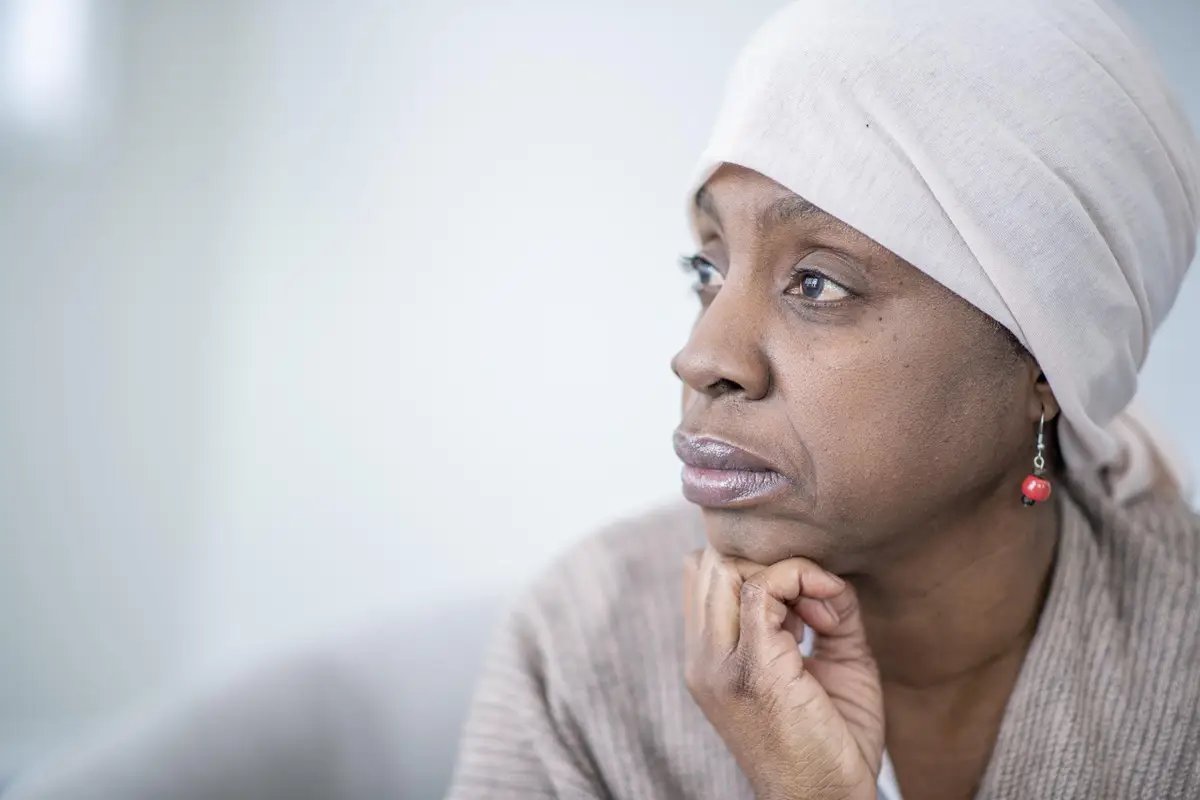 Profile Portrait of an African Woman With Cancer