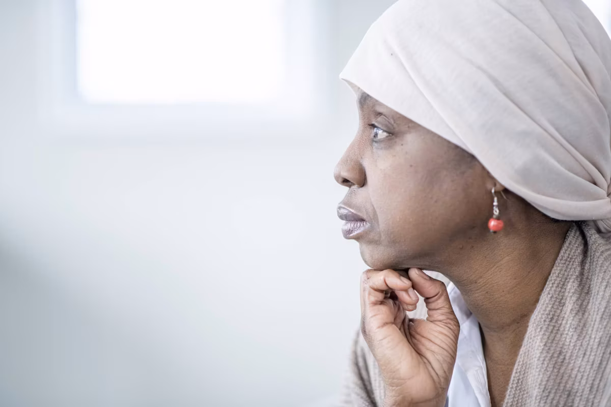 Profile Portrait of an African Woman With Cancer