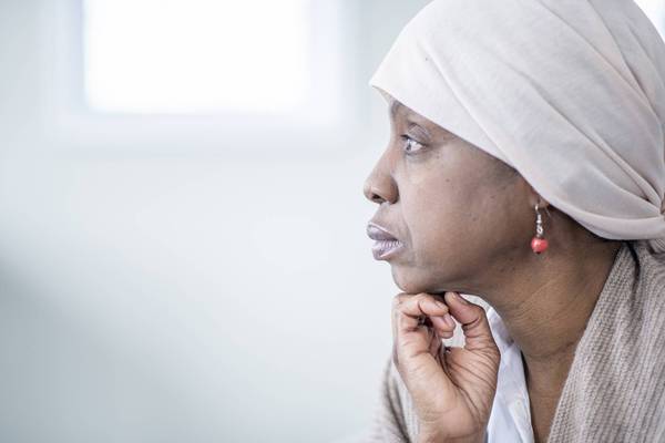 Profile Portrait of an African Woman With Cancer