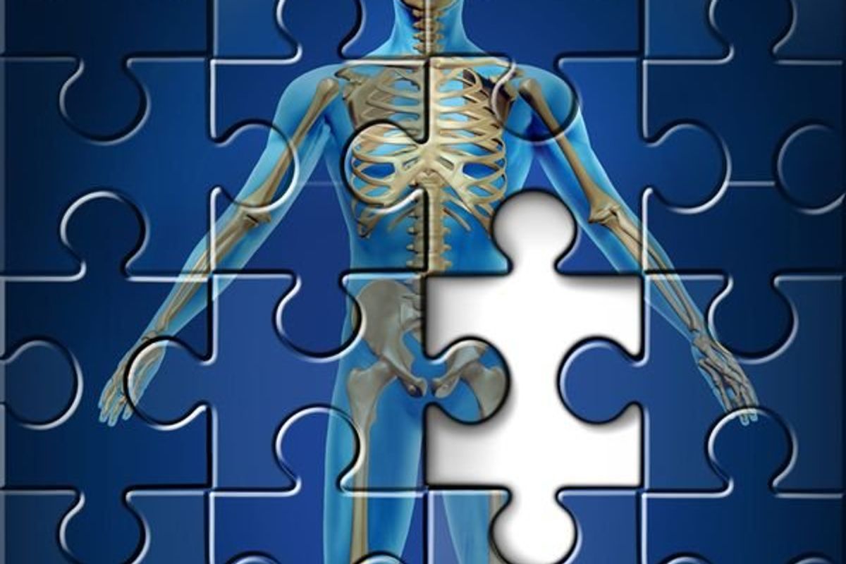 puzzle pieces and skeleton image