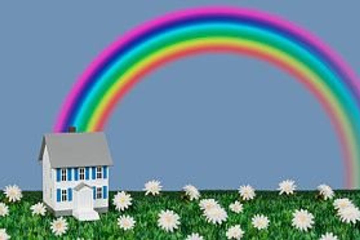 rainbow over a house