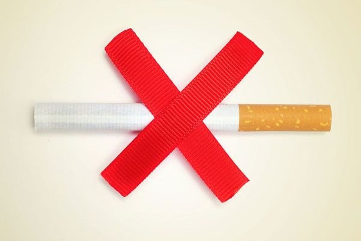 red X over a cigarette