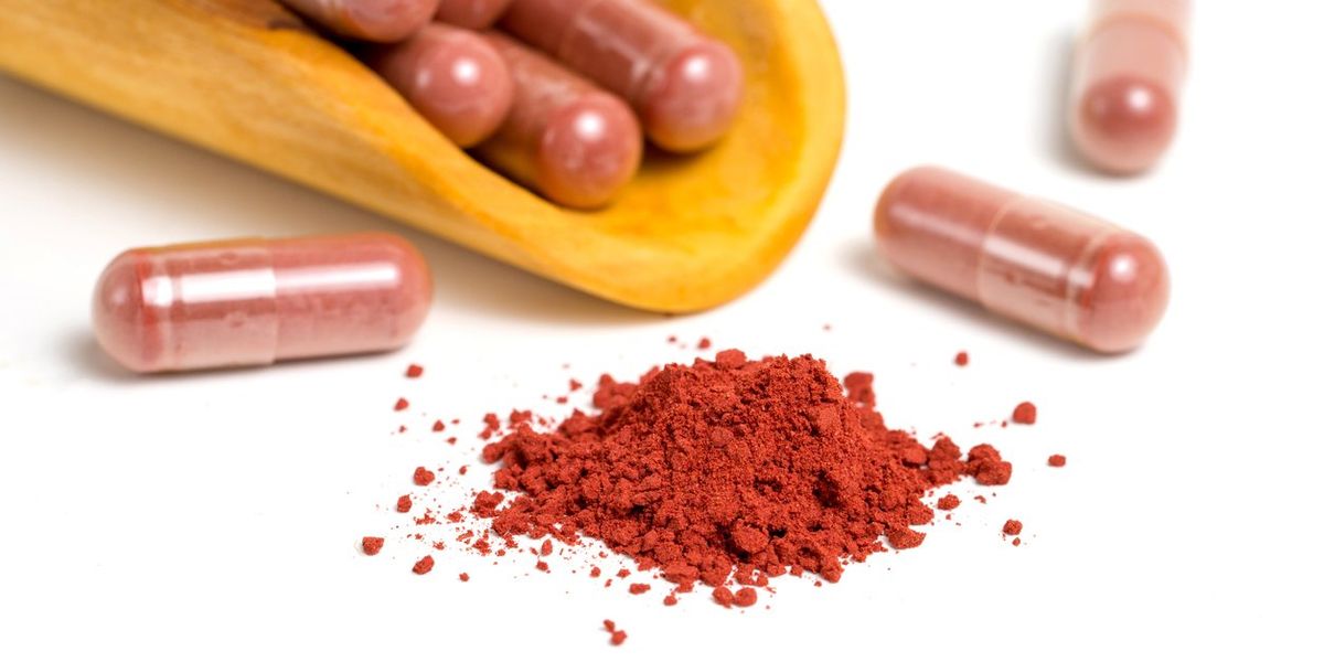 Red yeast rice or angkak or kojic rice powder and supplement capsule
