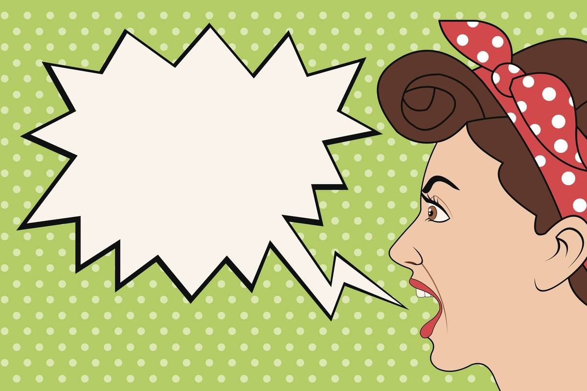 Retro woman shouting