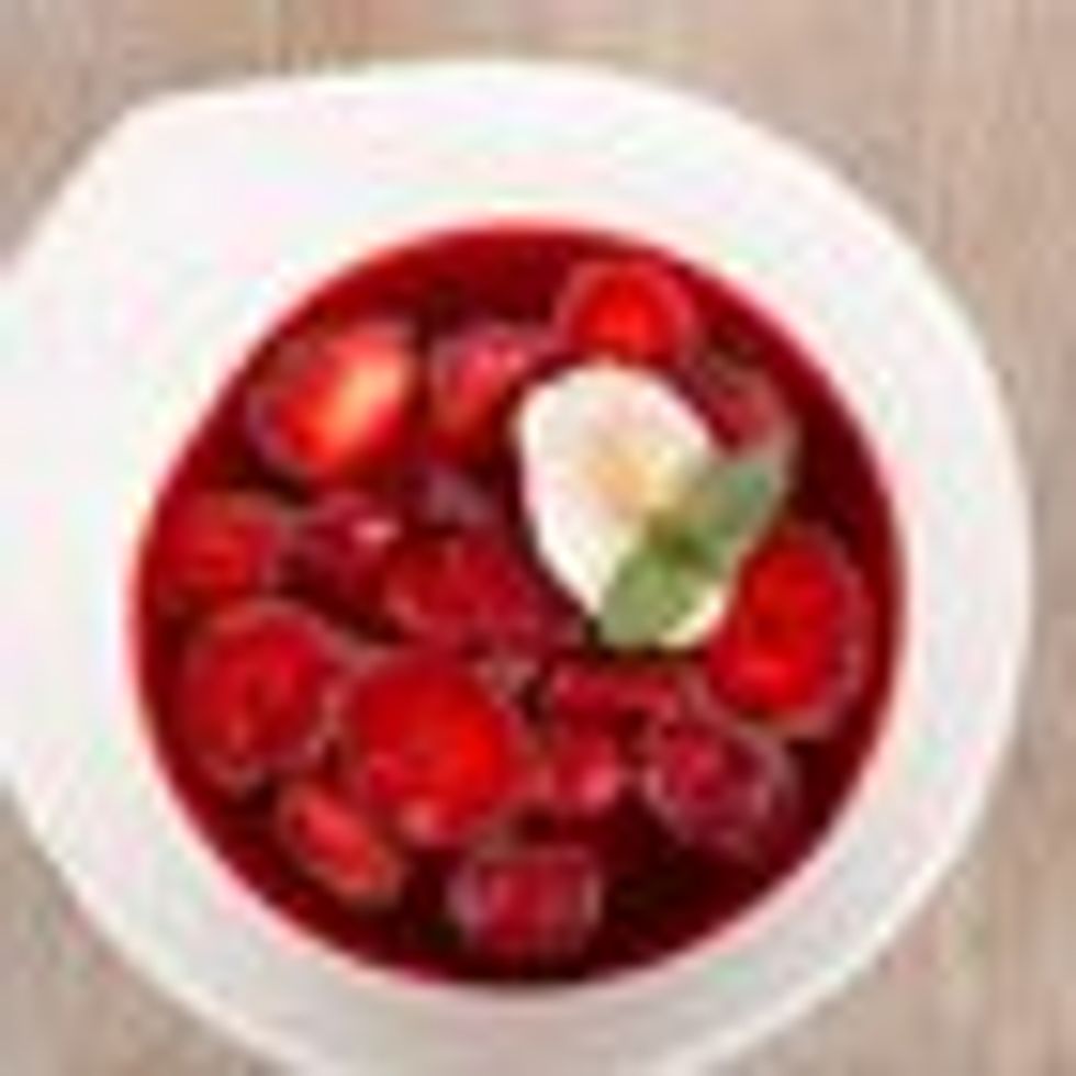 Rhubarb and Strawberry Soup