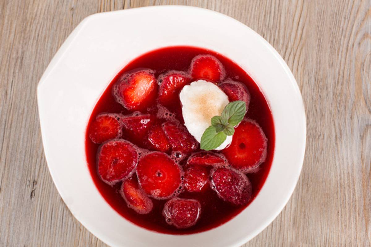 Rhubarb and Strawberry Soup