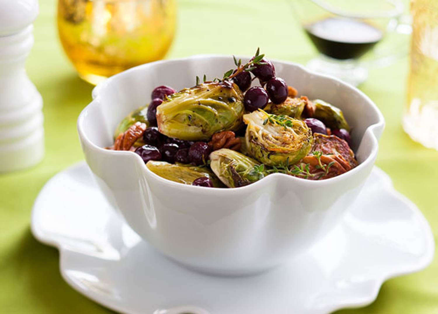 Roasted Brussels Sprouts and Grapes