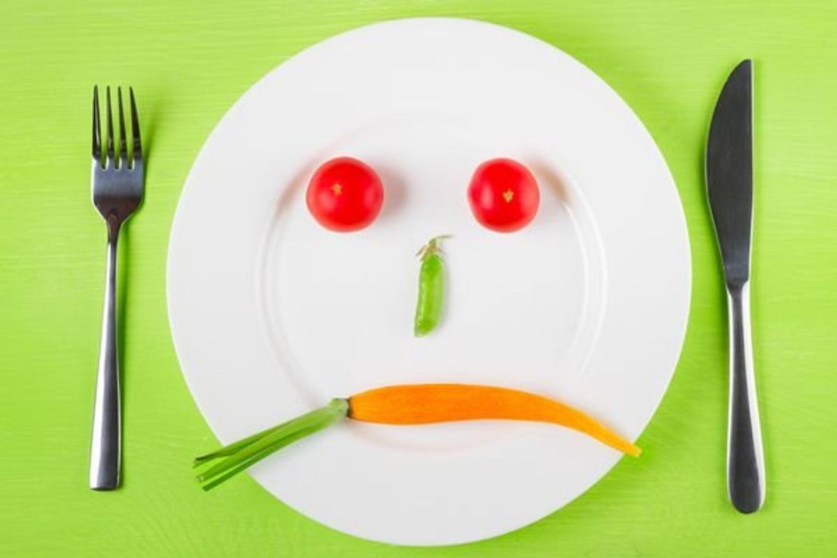 sad face made of vegetables