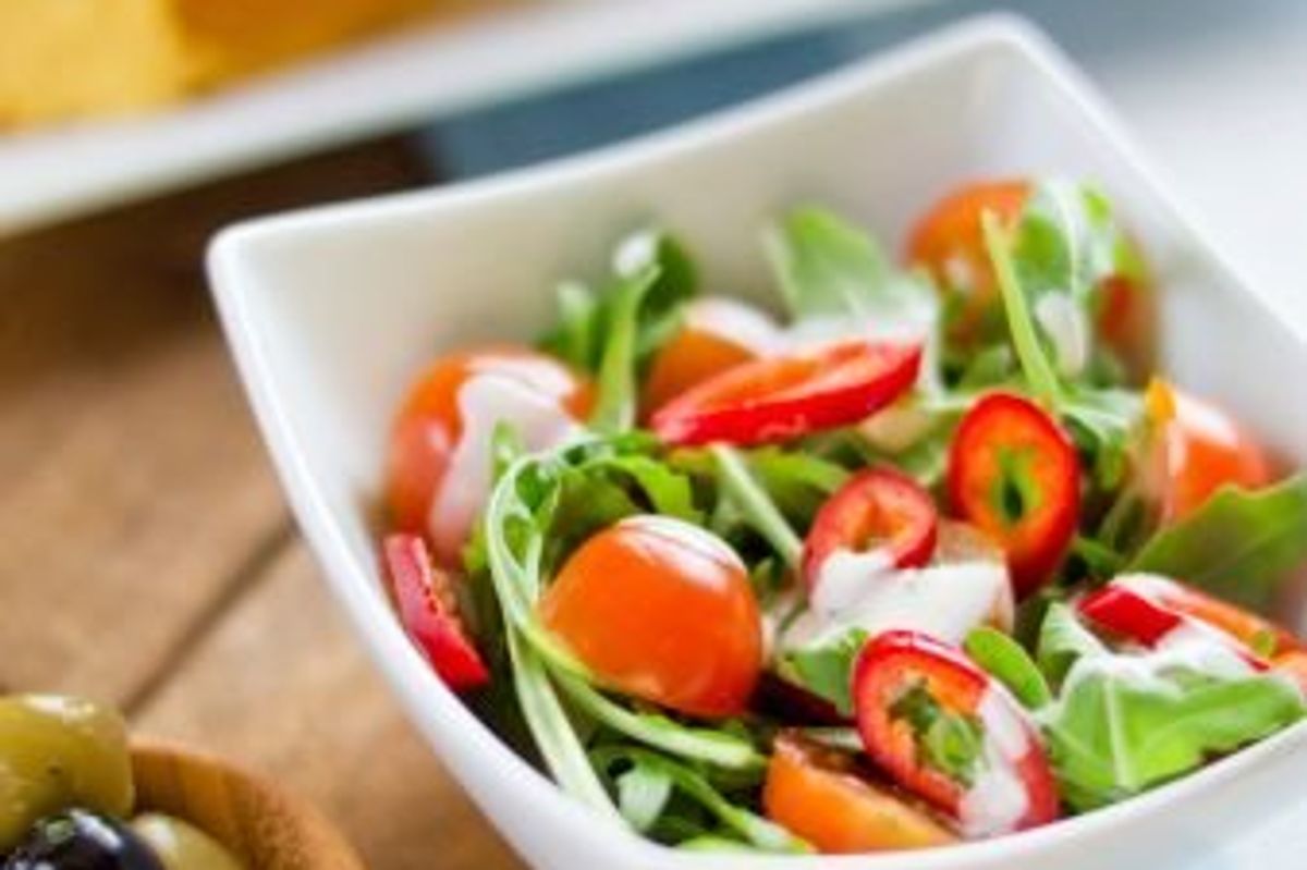 salad with ranch dressing