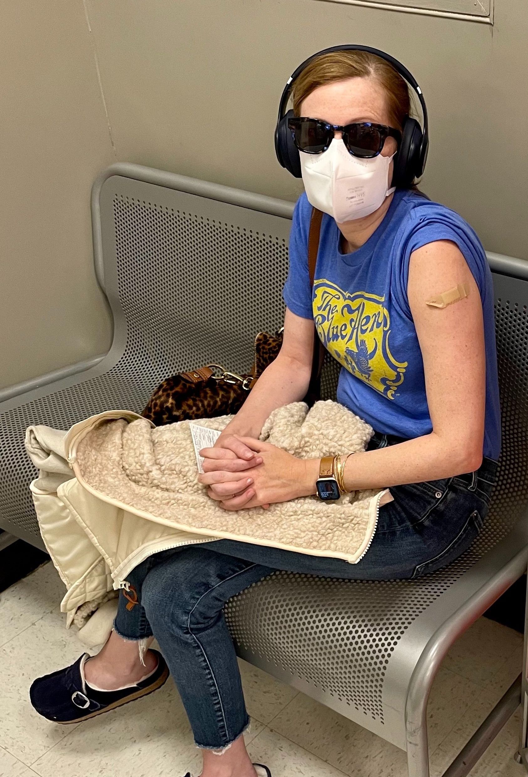 Sam, getting a Covid booster, October 2022